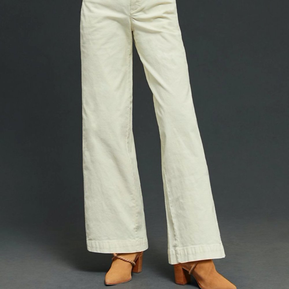 COPY - PILCRO GWEN WIDE-LEG TROUSERS, NWT. Color - Ivory